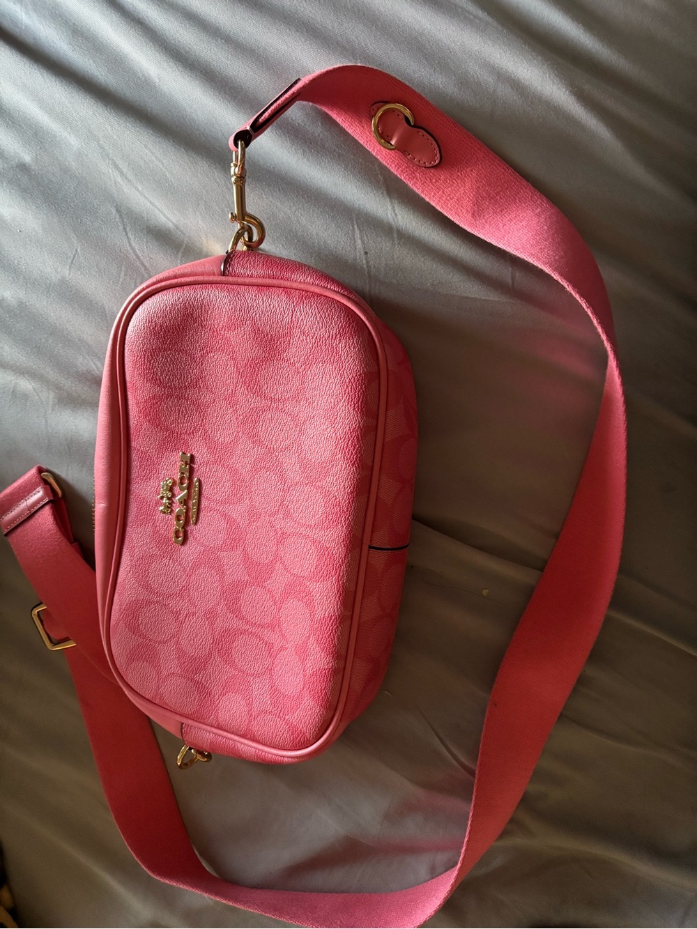 Coach Pink Signature Canvas Crossbody